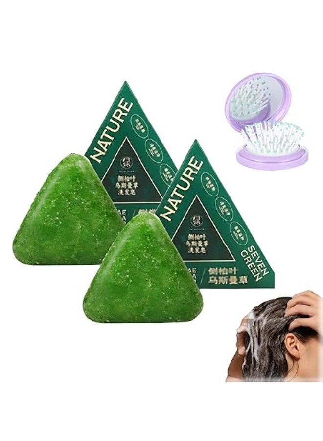 Seven Green Nature Green Herbal Soap for Hair Care and Hair Fall Reduction - Image 3